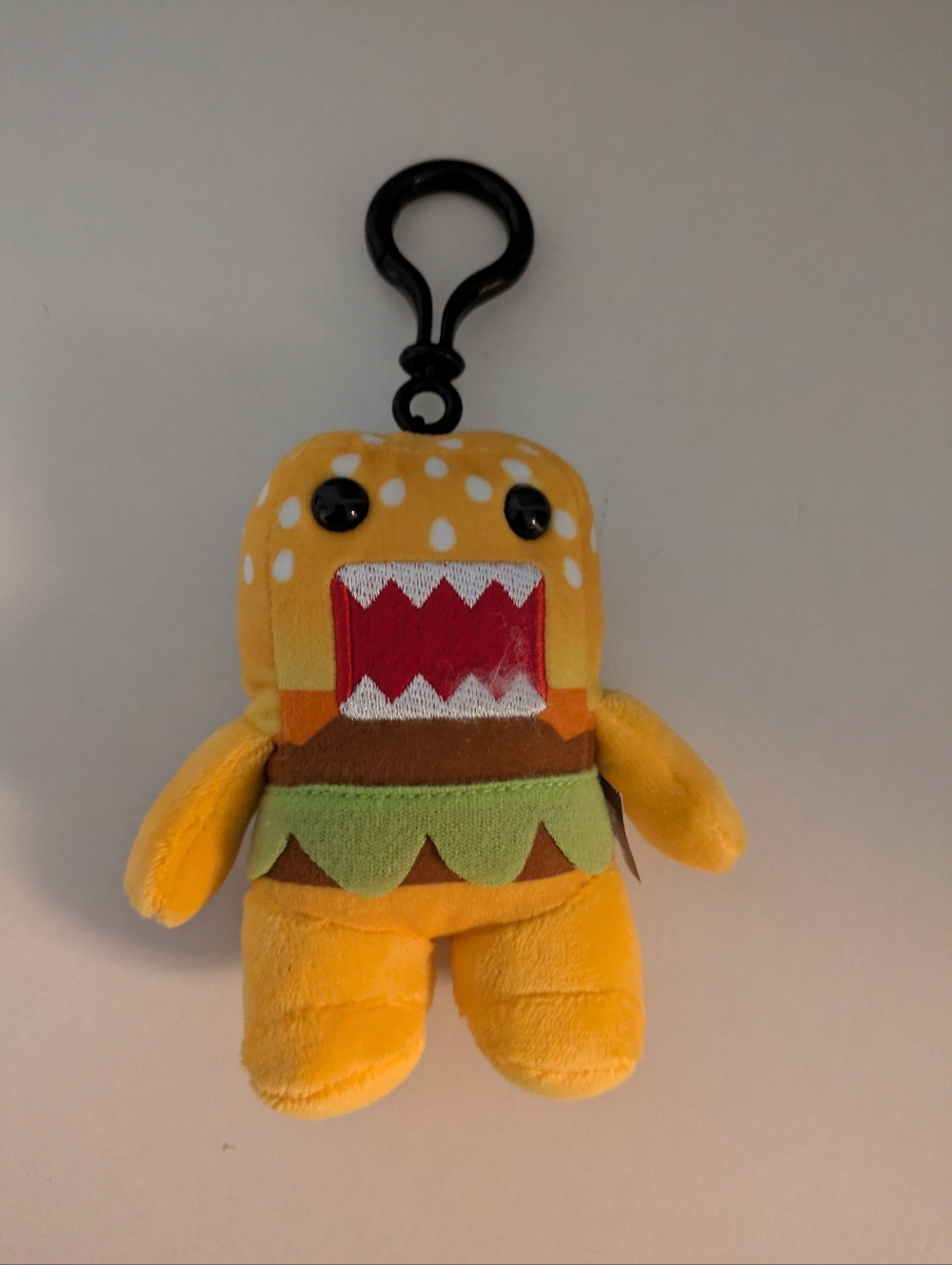 Domo Kun Plush Keychain with Yellow & Green Polka Dot Design Hamburger